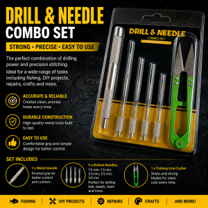 Drill & Needle Combo Set – Precision Tools for Fishing & Bait Preparation