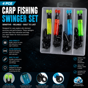 4 Piece Carp Fishing Swinger Set – High Visibility Bite Indicators
