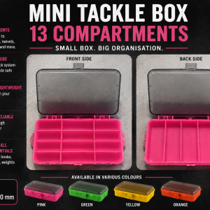 Mini Double-Sided Fishing Tackle Box – 13 Compartments